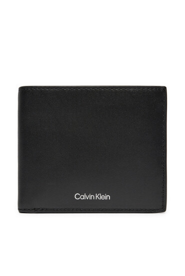 Calvin Klein Голям мъжки портфейл Ck Sleek Bifold 5cc W/Coin K50K512691 Черен - Mera.bg