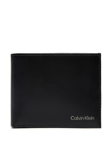 Calvin Klein Голям мъжки портфейл Ck Smooth Bifold 5Cc W/Coin K50K512076 Черен - Mera.bg
