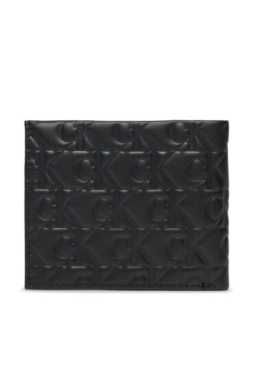 Calvin Klein Голям мъжки портфейл Logo Print Bifold Id K50K511435 Черен - Mera.bg