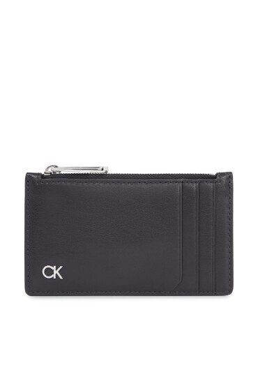 Calvin Klein Голям мъжки портфейл Metal Ck K50K511685 Черен - Mera.bg