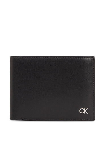 Calvin Klein Голям мъжки портфейл Metal Ck K50K511689 Черен - Mera.bg