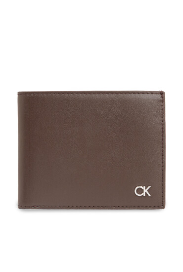 Calvin Klein Голям мъжки портфейл Metal Ck K50K511692 Черен - Mera.bg