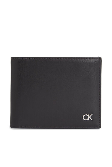 Calvin Klein Голям мъжки портфейл Metal Ck K50K511692 Черен - Mera.bg