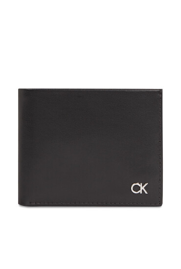 Calvin Klein Голям мъжки портфейл Metal Ck K50K511693 Черен - Mera.bg