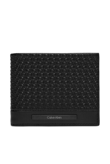 Calvin Klein Голям мъжки портфейл Modern Bar Bifold 5Cc W/Coin K50K511378 Черен - Mera.bg