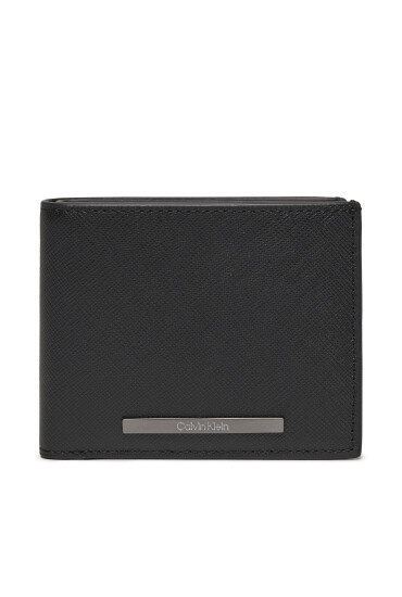 Calvin Klein Голям мъжки портфейл Modern Bar Bifold 5Cc W/Coin K50K511675 Черен - Mera.bg