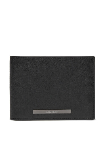 Calvin Klein Голям мъжки портфейл Modern Bar Trifold 10Cc W/Coin K50K511700 Черен - Mera.bg