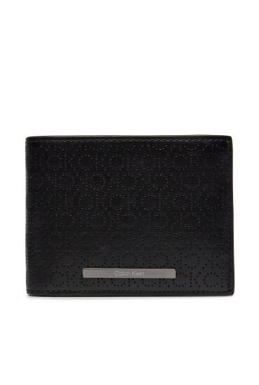 Calvin Klein Голям мъжки портфейл Modern Bar Trifold 10Cc W/Coin K50K511833 Черен - Mera.bg