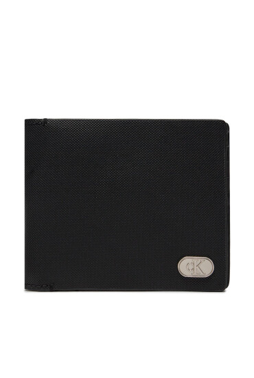 Calvin Klein Голям мъжки портфейл Textured Bifold K50K511474 Черен - Mera.bg