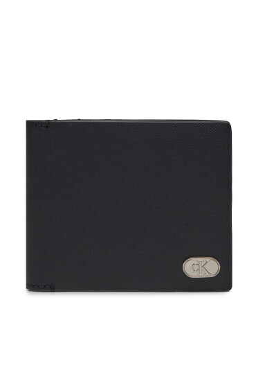 Calvin Klein Голям мъжки портфейл Textured Bifold W/Coin K50K511475 Черен - Mera.bg