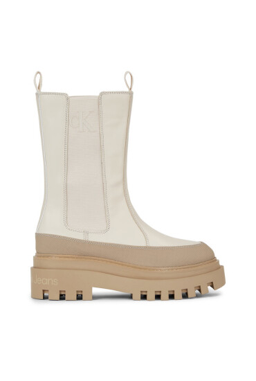 Calvin Klein Jeans Боти тип челси Flatform Chelsea Boot Lth Wn YW0YW01111 Екрю - Mera.bg