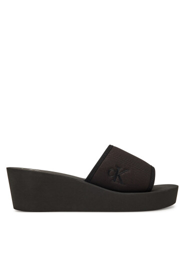 Calvin Klein Jeans Чехли Beach Wedge Slide Canvas YW0YW01725 Черен - Mera.bg