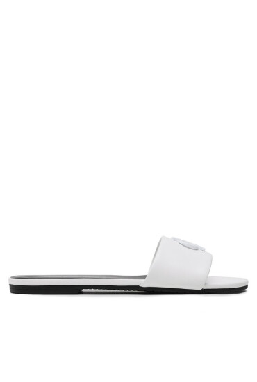 Calvin Klein Jeans Чехли Flat Sandal Slide Hw YW0YW00952 White YBR - Mera.bg