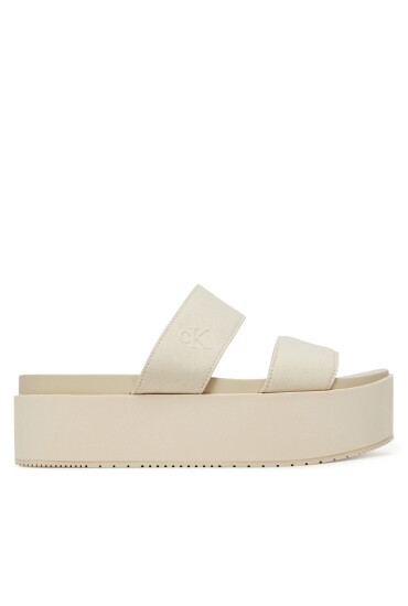 Calvin Klein Jeans Чехли Flatform Sandal Webbing In YW0YW01789 Екрю - Mera.bg
