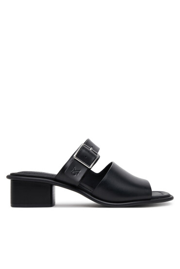 Calvin Klein Jeans Чехли Heel Square Mg Buckle Lth YW0YW01701 Черен - Mera.bg