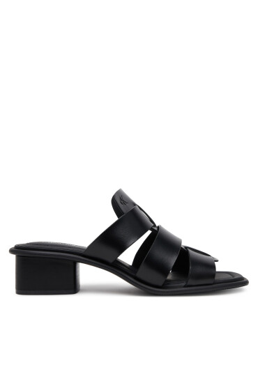 Calvin Klein Jeans Чехли Heel Square Mg Lth YW0YW01702 Черен - Mera.bg