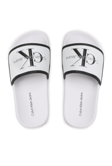 Calvin Klein Jeans Чехли Logo Pool Slide V3B0-80630-1172 M White/Black X002 - Mera.bg