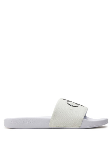 Calvin Klein Jeans Чехли Slide Monogram Co YW0YW00103 Bright White/Black 01W - Mera.bg
