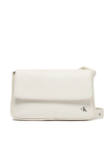 Calvin Klein Jeans Дамска чанта Block Flap Pu K60K611467 Бял - Mera.bg