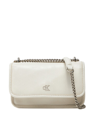 Calvin Klein Jeans Дамска чанта Chain Mini Ew Flap LV04K3085G Екрю - Mera.bg