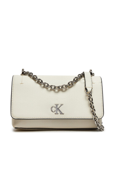 Calvin Klein Jeans Дамска чанта Minimal Monogram Ew Flap21 K60K612233 Бял - Mera.bg