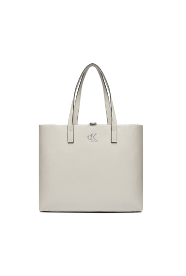 Calvin Klein Jeans Дамска чанта Minimal Monogram Slim Tote34 K60K611501 Екрю - Mera.bg