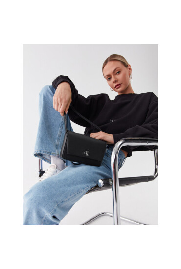 Calvin Klein Jeans Дамска чанта Minimal Monogram Walet W/Strap K60K610704 Черен - Mera.bg