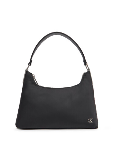 Calvin Klein Jeans Дамска чанта Satin Nylon Small Shoulder Bag LV04K3219G Черен - Mera.bg