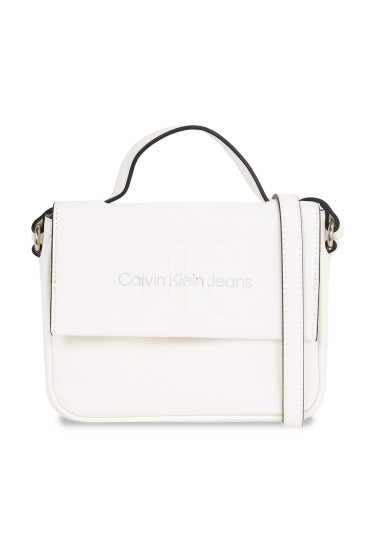 Calvin Klein Jeans Дамска чанта Sculpted Boxy Flap Cb20 Mono K60K610829 Бял - Mera.bg