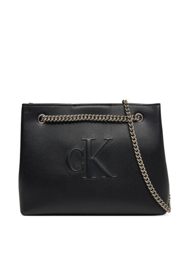 Calvin Klein Jeans Дамска чанта Sculpted Chain Shoulder Bag LV04K3163G Черен - Mera.bg