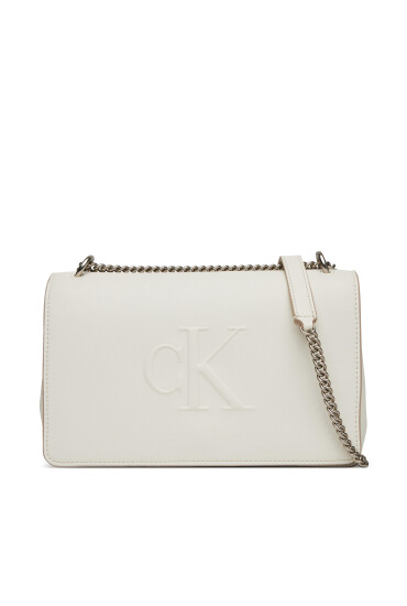 Calvin Klein Jeans Дамска чанта Sculpted Ew Flap Conv Chain LV04K3035G Бял - Mera.bg