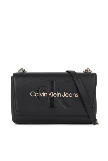 Calvin Klein Jeans Дамска чанта Sculpted Ew Flap Conv25 Mono K60K607198 Black With Rose 01F - Mera.bg
