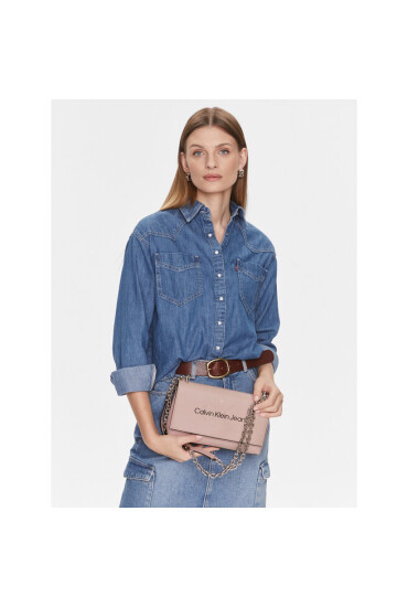 Calvin Klein Jeans Дамска чанта Sculpted Ew Flap Conv25 Mono K60K611866 Розов - Mera.bg