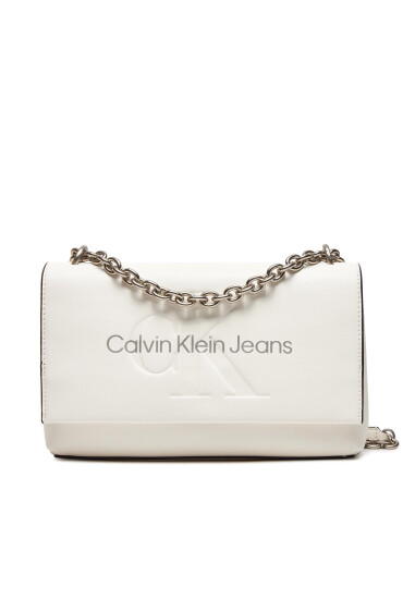 Calvin Klein Jeans Дамска чанта Sculpted Ew Flap Conv25 Mono K60K611866 Бял - Mera.bg