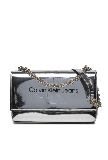Calvin Klein Jeans Дамска чанта Sculpted Ew Flap Conv25 Mono S K60K611856 Сребрист - Mera.bg