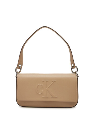 Calvin Klein Jeans Дамска чанта Sculpted Flap Shoulder Pouch25 LV04K3148G Бежов - Mera.bg