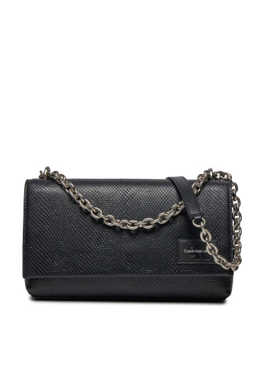 Calvin Klein Jeans Дамска чанта Sculpted Flap W/Chain25 Snake K60K611521 Черен - Mera.bg