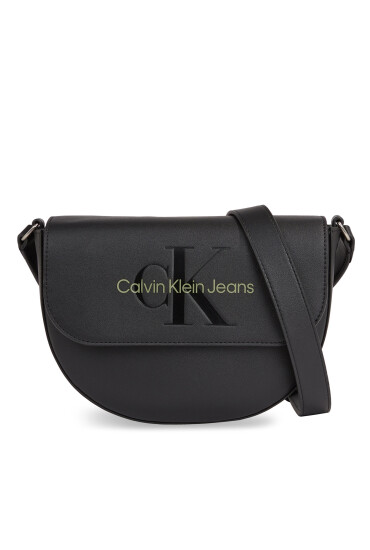 Calvin Klein Jeans Дамска чанта Sculpted Saddle Bag22 Mono K60K611223 Black/Dark Juniper 0GX - Mera.bg