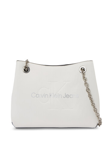 Calvin Klein Jeans Дамска чанта Sculpted Shoulder Bag24 Mono K60K607831 Бял - Mera.bg