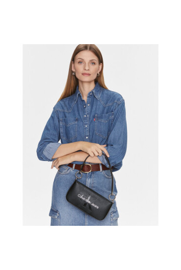 Calvin Klein Jeans Дамска чанта Sculpted Shoulder Pouch25 Mono K60K610679 Black/Metallic Logo 0GL - Mera.bg