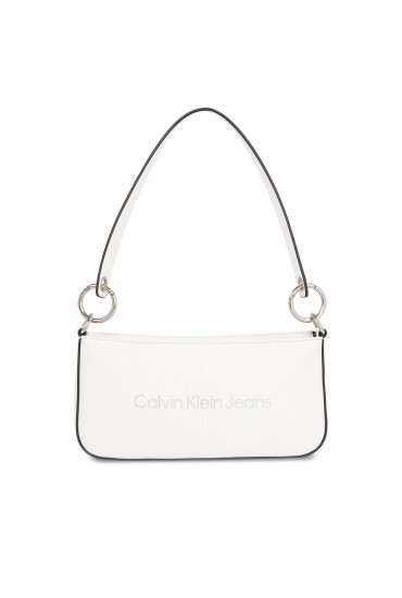 Calvin Klein Jeans Дамска чанта Sculpted Shoulder Pouch25 Mono K60K610679 White/Silver Logo 0LI - Mera.bg