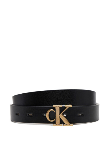 Calvin Klein Jeans Дамски колан Monogram Placque Buckle 25Mm Rev LV04K7005G Черен - Mera.bg