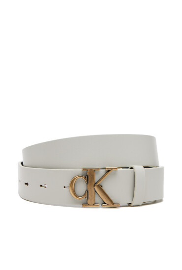 Calvin Klein Jeans Дамски колан Monogram Placque Buckle 30Mm LV04K7002G Бял - Mera.bg