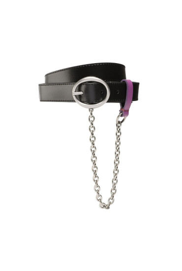 Calvin Klein Jeans Дамски колан Round Classic Belt Chain 25mm K60K610360 Черен - Mera.bg