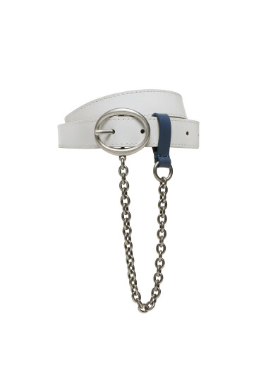 Calvin Klein Jeans Дамски колан Round Classic Chain 25Mm K60K610360 Бял - Mera.bg