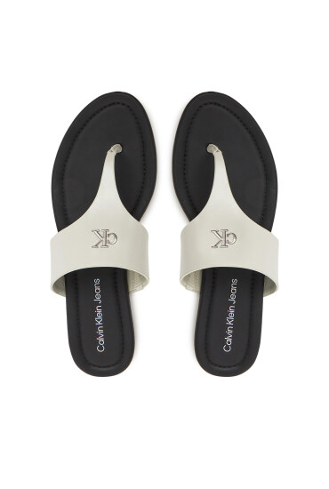 Calvin Klein Jeans Джапанки Flat Sandal Toepost Mg YW0YW01691 Бял - Mera.bg