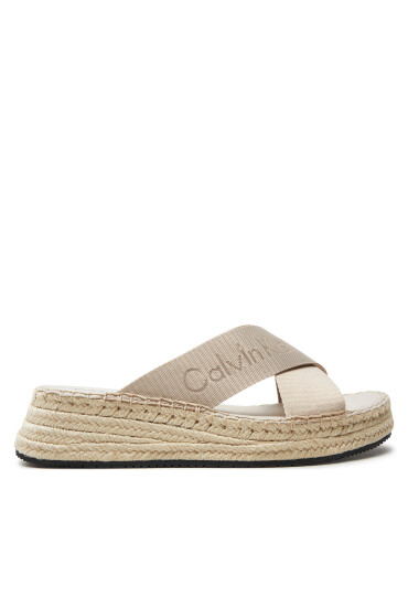 Calvin Klein Jeans Еспадрили Sporty Wedge Rope Sandal Mr YW0YW01364 Бежов - Mera.bg