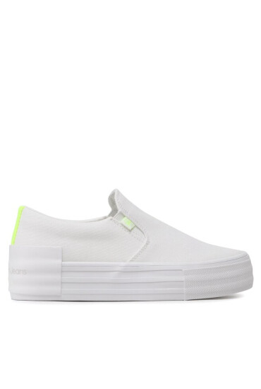 Calvin Klein Jeans Гуменки Vulc Flatf Bold Slipon Fluo Cont YW0YW00905 Бял - Mera.bg