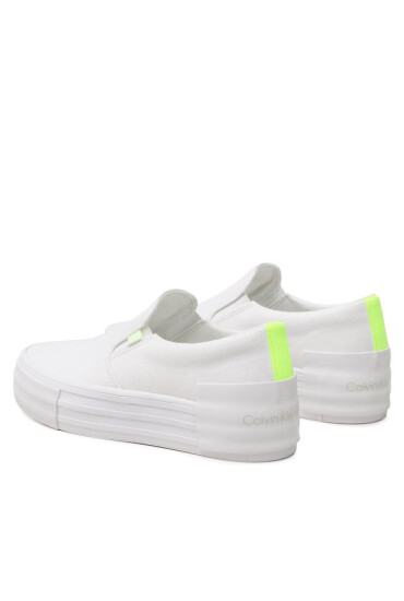 Calvin Klein Jeans Гуменки Vulc Flatf Bold Slipon Fluo Cont YW0YW00905 Бял - Mera.bg