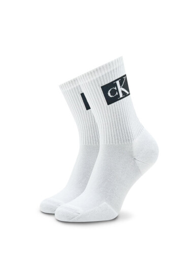 Calvin Klein Jeans Комплект 2 чифта дълги чорапи дамски 701222880 White/Black 001 - Mera.bg